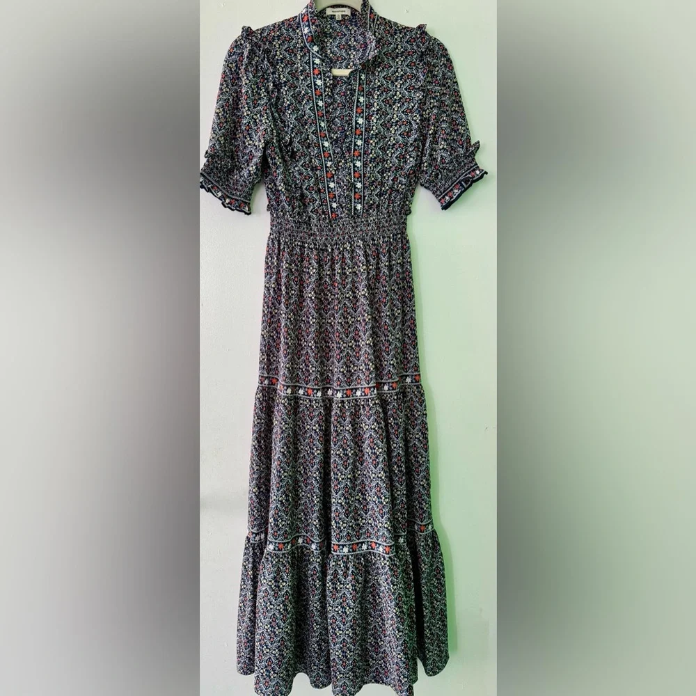 Max Studio Floral Print Top long boho style size small - Picture 1 of 4